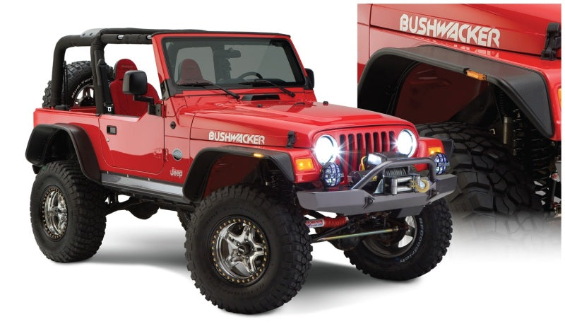 
  

Bushwacker  - BUS10920-07 - Bushwacker 97-06 Jeep Wrangler Flat Style Flares 4pc - Black - Shipped in Europe - Tuningsupply.com

