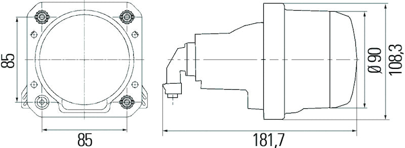 Hella 90mm Bi-Halogen / Bi-Xenon V2 Shutter Pigtail-tuningsupply.com