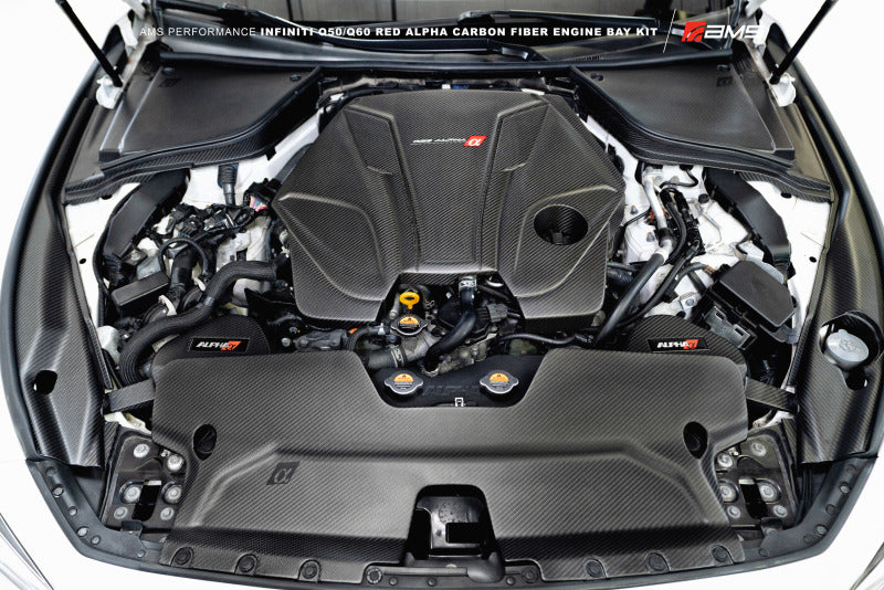 AMS Performance Infiniti 17+ Q60 / 16+ Q50 3.0TT Alpha Matte Carbon Engine Cover-tuningsupply.com