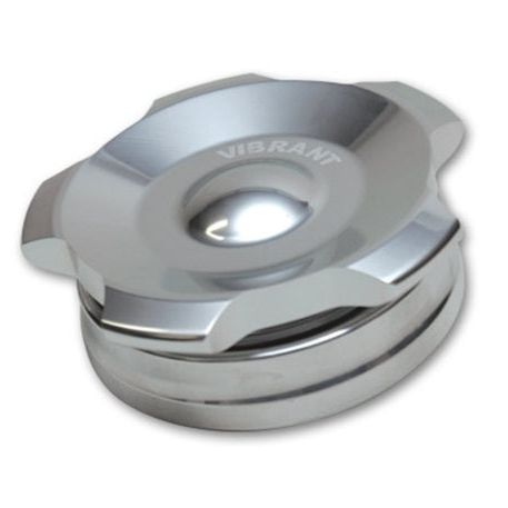 Vibrant 2.75in OD Aluminum Weld Bungs w/ Polished Aluminum Threaded Cap (incl. O-Ring)