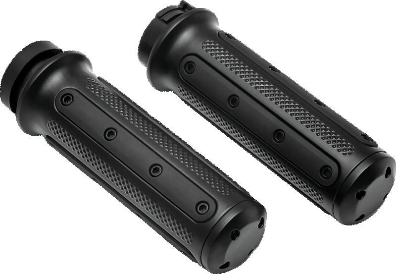 Kuryakyn Heavy Industry Grips Dual Cable Black-tuningsupply.com