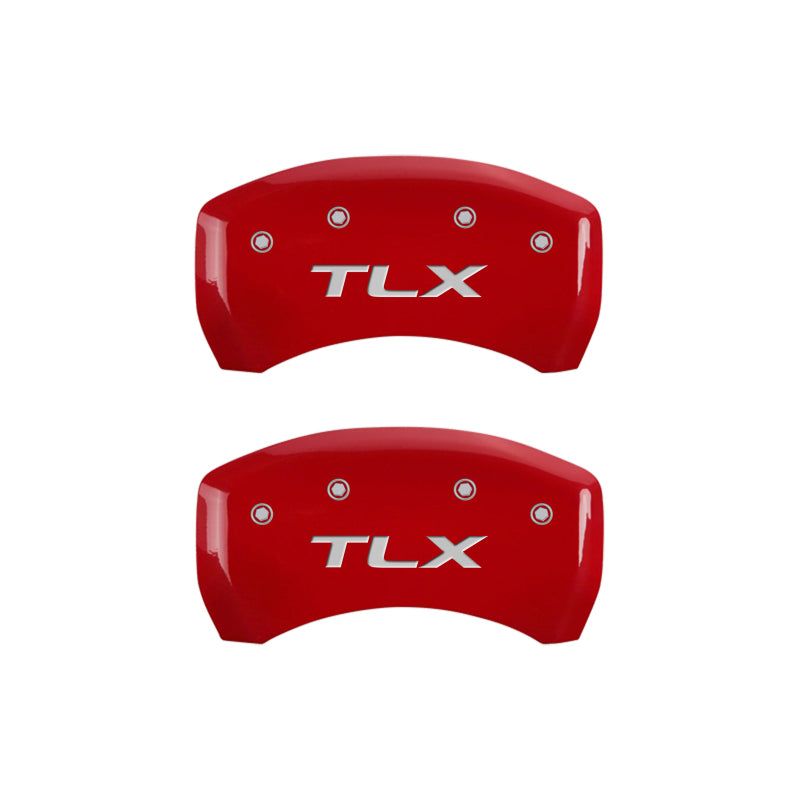 MGP 4 Caliper Covers Engraved Front Acura Engraved Rear TLX Red finish silver ch-Caliper Covers-MGP-MGP39018STLXRD-SMINKpower Performance Parts