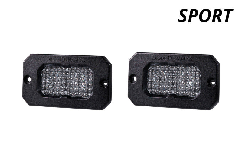 Diode Dynamics Stage Series 2 In LED Pod Sport - White Flood Flush RBL (Pair)-tuningsupply.com