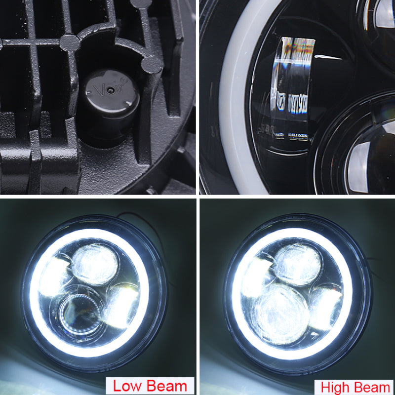 

Raxiom J142665 - RAXJ142665 - Raxiom 97-18 Jeep Wrangler TJ/JK Axial 7-Inch LED Headlights w/RGB Halo- Black Housing (Clear Lens) - Shipped in Europe - Tuningsupply.com
