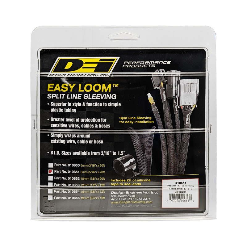 

DEI 10651 - DEI10651 - DEI Split Wire Sleeve Easy Loom 8mm-5/16in x 20 Black - Shipped in Europe - Tuningsupply.com
