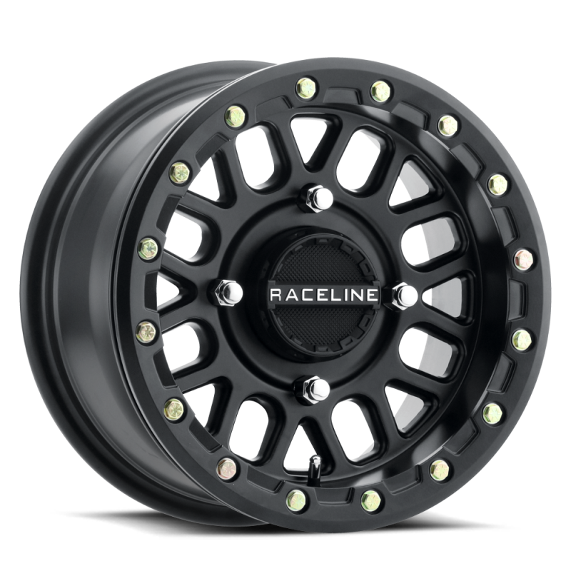 Raceline A92B Podium 14x7in / 4x156 BP / 10mm Offset / 132.5mm Bore - Satin Black Beadlock Wheel-tuningsupply.com