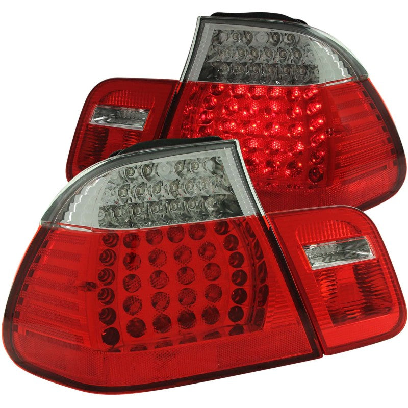 ANZO 1999-2001 BMW 3 Series E46 LED Taillights Red/Clear 4pc-tuningsupply.com