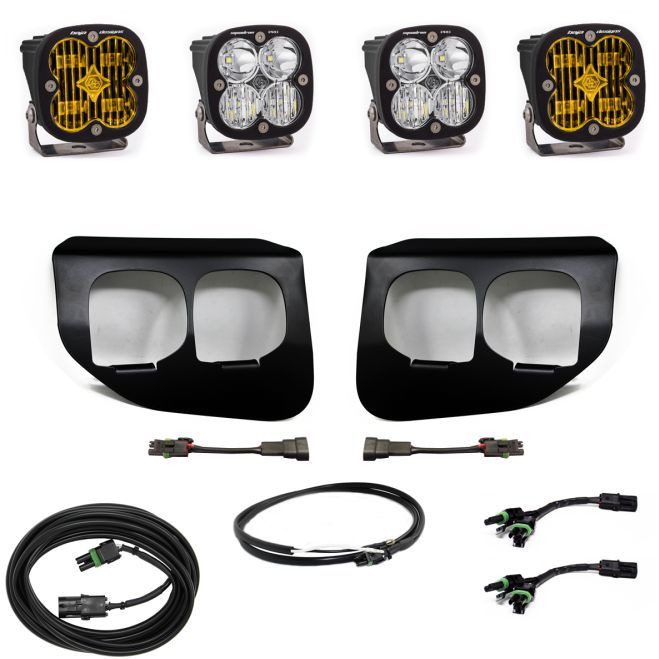 Baja Designs 2020+ Ford Super Duty Fog Lights FPK Amber SAE/Pro DC Baja Designs w/Upfitter-tuningsupply.com