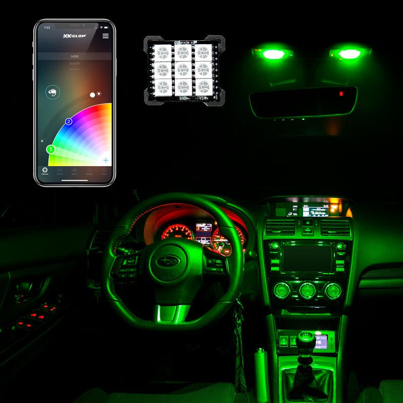 XK Glow RGB Festoon LED Panel XKchrome Bluetooth App Controlled Dome Bulb - SMINKpower Performance Parts XKGXK-BULB-PANEL XKGLOW