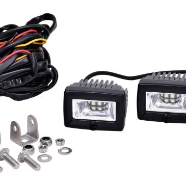 KC HiLiTES C-Series C2 LED 2in. Backup Area Flood Light 20w (Pair Pack System) - Black-tuningsupply.com