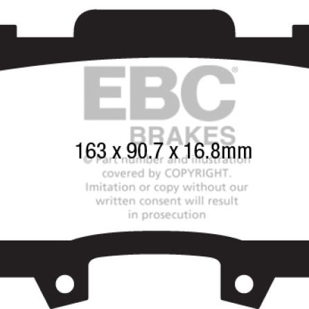 EBC 15+ Ford Mustang 2.3 Turbo Performance Pkg Redstuff Front Brake Pads-tuningsupply.com