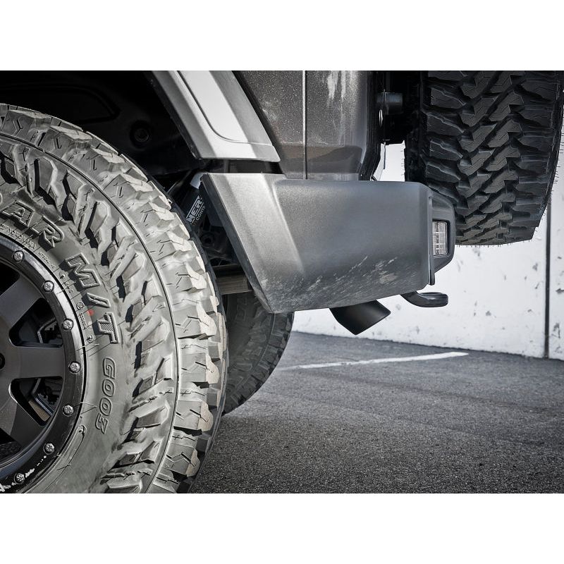 aFe MACH Force-Xp Axle-Back Exhaust System w/Black Tip 18-20 Jeep Wrangler L4-2.0T / V6-3.6L-tuningsupply.com