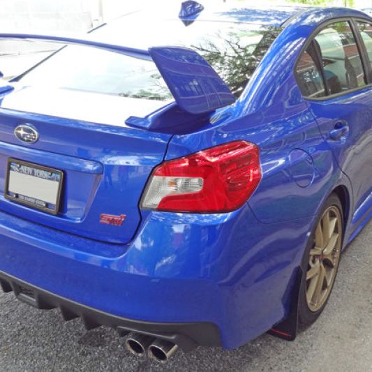 Rally Armor 15-21 Subaru WRX/STI (Sedan ONLY) Black UR Mud Flap w/ Blue Logo-Mud Flaps-Rally Armor-RALMF32-UR-BLK/BL-SMINKpower Performance Parts