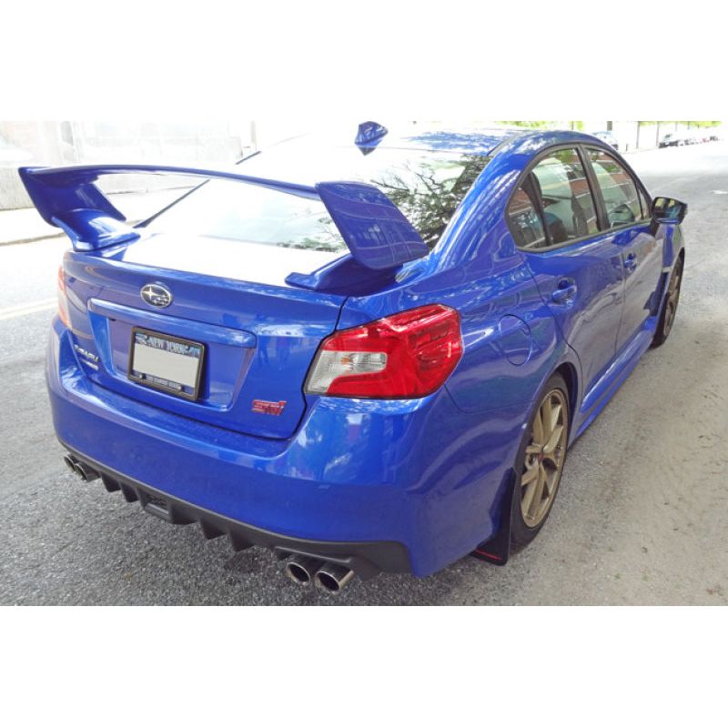 Rally Armor 15-21 Subaru WRX/STI (Sedan ONLY) Red UR Mud Flap w/ White Logo-Mud Flaps-Rally Armor-RALMF32-UR-RD/WH-SMINKpower Performance Parts