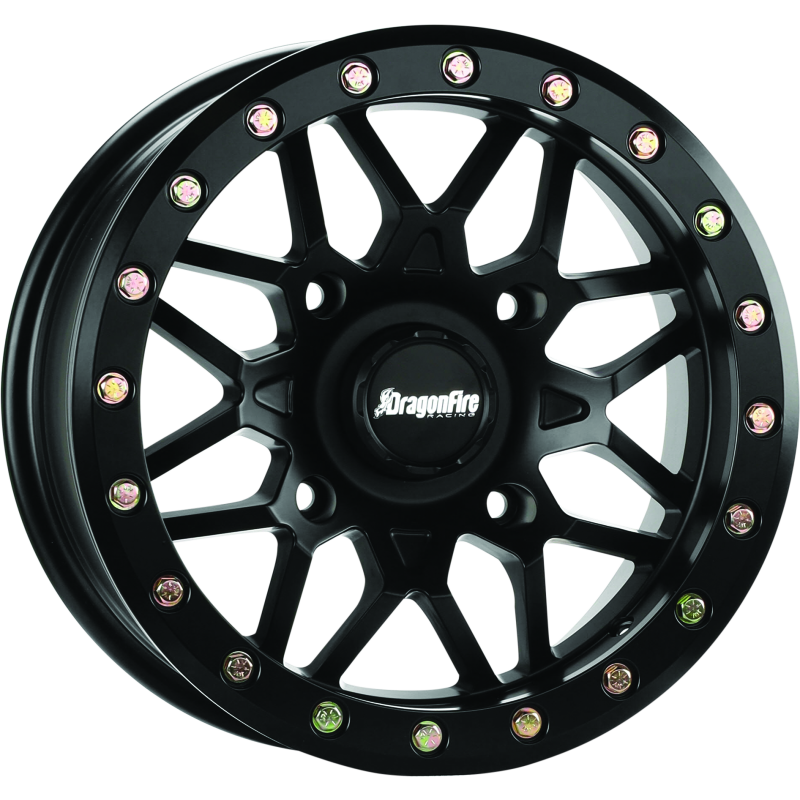 DragonFire Racing Typhon Wheel 15X10 4/137 5+5 +0 Machined Black-tuningsupply.com