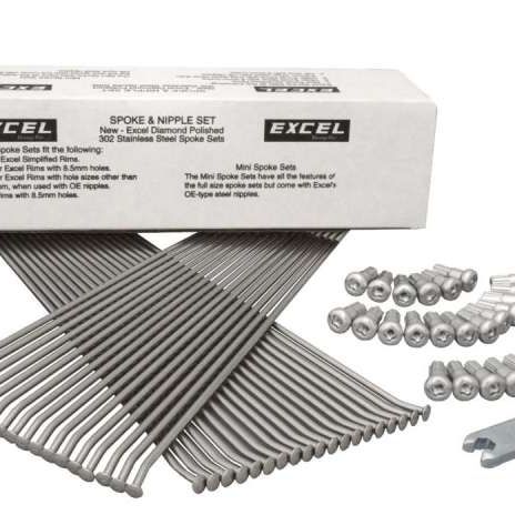 Excel Front Spoke/Nipple Set (w/ Wrench) - 9 Gauge / 36 Qty - Silver-tuningsupply.com