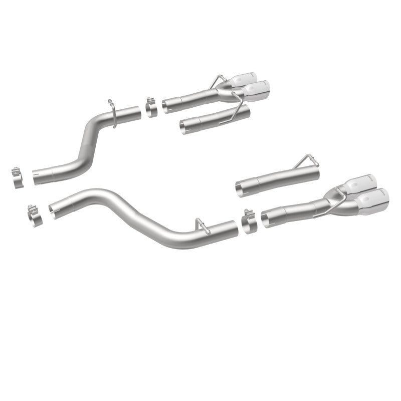 MagnaFlow Axle-Back, SS, 2.5in, Quad Split Rear 3.5in Tip 2015 Dodge Challenger 3.6L V6-tuningsupply.com