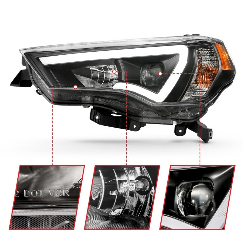 

ANZO  - ANZ111416 - ANZO 14-18 Toyota 4 Runner Plank Style Projector Headlights Black w/ Amber - Shipped in Europe - Tuningsupply.com
