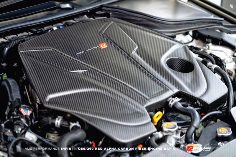 AMS Performance Infiniti 17+ Q60 / 16+ Q50 3.0TT Alpha Matte Carbon Engine Cover-tuningsupply.com