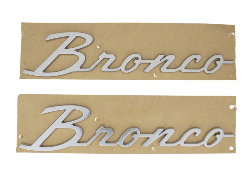 

Ford Racing M-1447-BSS - FRPM-1447-BSS - Ford Racing 21-23 Bronco Script Fender Badge - Silver - Shipped in Europe - Tuningsupply.com
