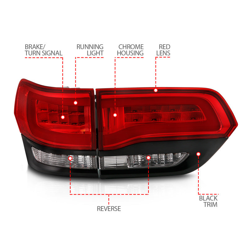 

ANZO 311268 - ANZ311268 - ANZO 2014-2016 Jeep Grand Cherokee LED Taillights Red/Clear - Shipped in Europe - Tuningsupply.com
