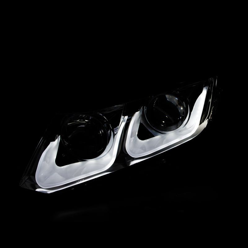 ANZO 2012-2015 Honda Civic Projector Headlights w/ U-Bar Black-tuningsupply.com