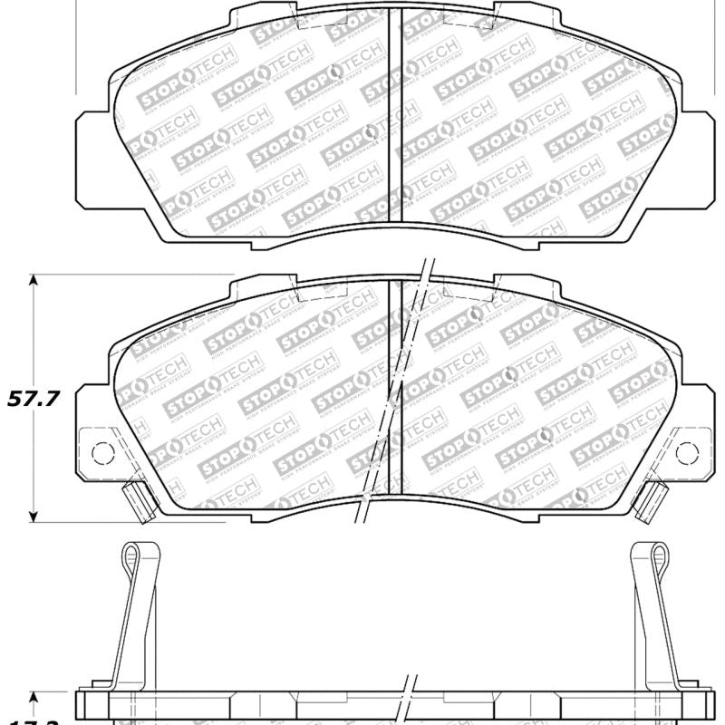 StopTech Performance 97-99 Acura CL/ 97-01 Integra Type R/91-95 Legend/91-05 NSX Front Brake Pads-Brake Pads - Performance-Stoptech-STO309.05030-SMINKpower Performance Parts