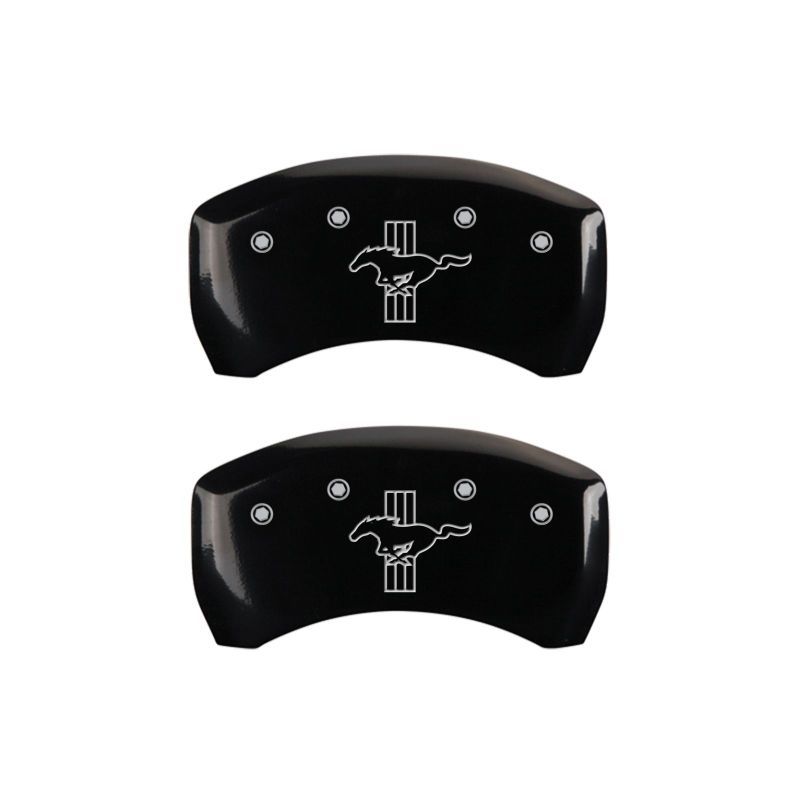 MGP Rear set 2 Caliper Covers Engraved Rear GT500 Shelby & Cobra Black finish silver ch-tuningsupply.com