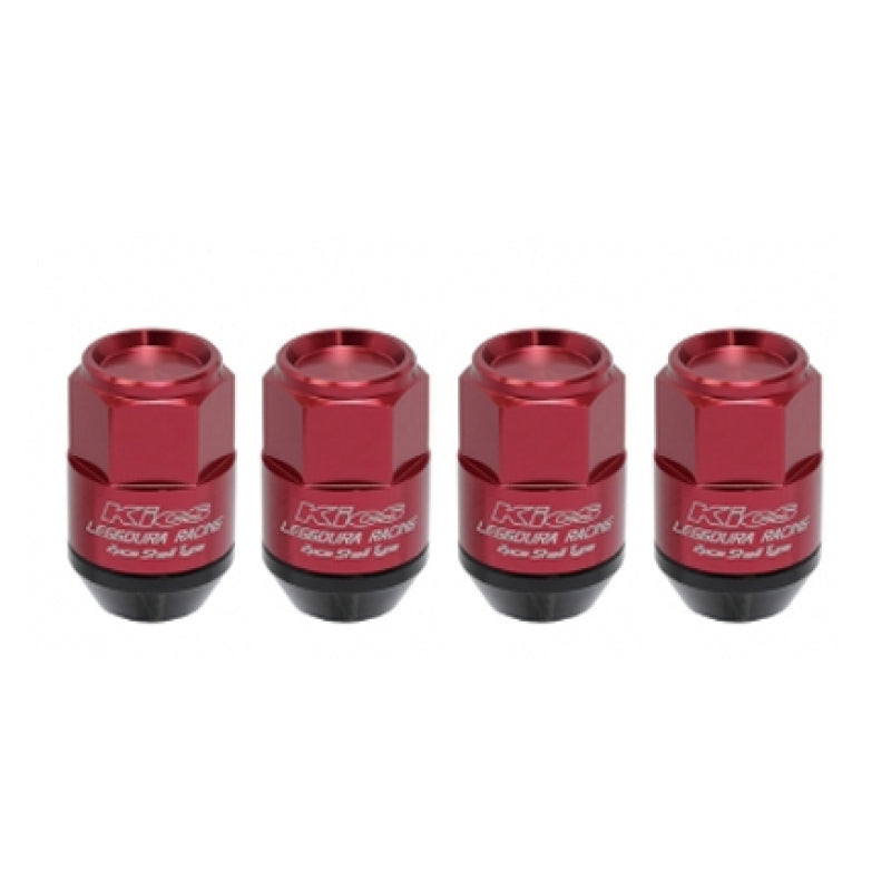 Project Kics Leggdura Racing Shell Type Lug Nut 35Mm Closed-End Look 16 Pcs + 4 Locks 12X1.25 Red-tuningsupply.com