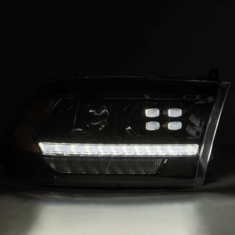 AlphaRex 09-18 Dodge Ram 2500 LUXX LED Proj Headlights Plank Style Black w/Activ Light/DRL-tuningsupply.com