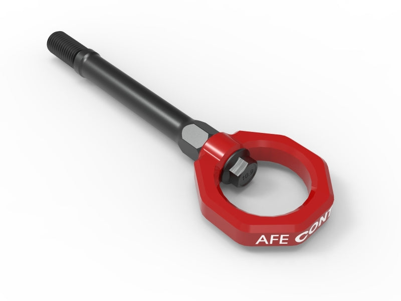 aFe CONTROL Front Tow Hook Red-tuningsupply.com