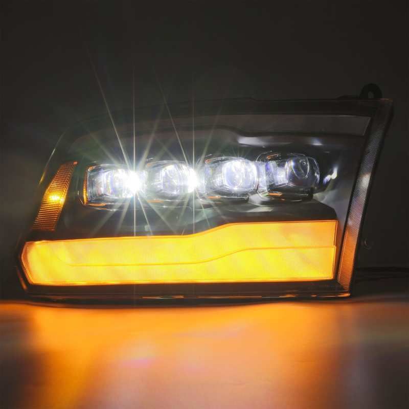 AlphaRex 09-18 Dodge Ram 1500HD NOVA LED Projector Headlights Plank Style Design Chrome w/DRL-tuningsupply.com