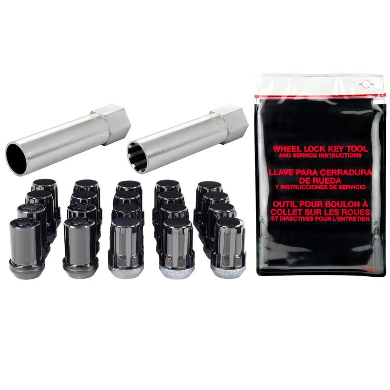 McGard SplineDrive Tuner 5 Lug Install Kit w/Locks & Tool (Cone) M12X1.25 / 13/16 Hex - Black-tuningsupply.com