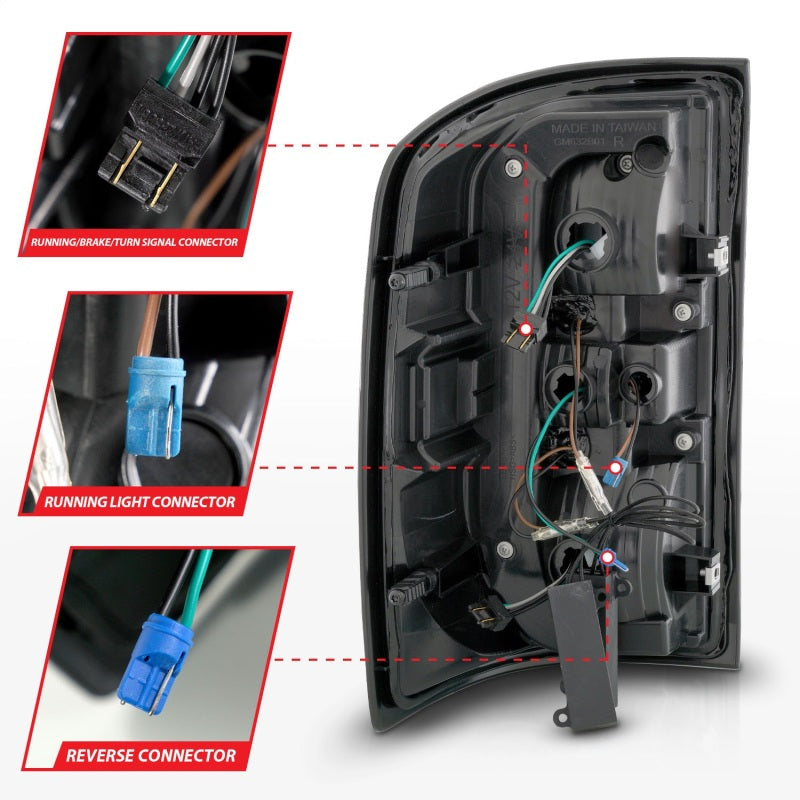 

ANZO 311464 - ANZ311464 - ANZO 14-18 GMC Sierra 1500 Full LED Taillights Black Housing Clear Lens (w/C Light Bars) - Shipped in Europe - Tuningsupply.com
