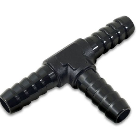 Vibrant 1/4in Barbed Tee Adapter- Black Anodized-Fittings-Vibrant-VIB11425-SMINKpower Performance Parts