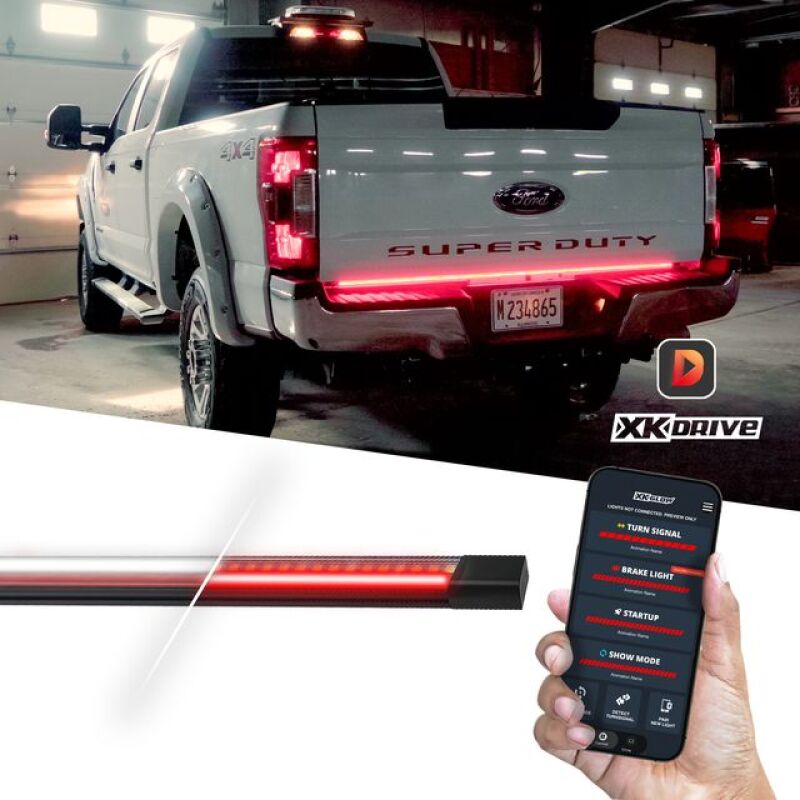 

XKGLOW DR-TTL60 - XKGDR-TTL60 - XKGlow App Controlled  60in Truck Tailgate LED Light Bar w/ Seq T signals - Shipped in Europe - Tuningsupply.com
