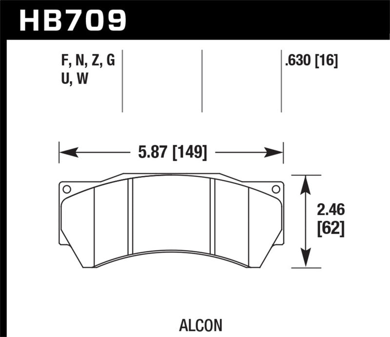 

Hawk Performance HB709U.630 - HAWKHB709U.630 - Hawk Performance Alcon Mono 6, Model 4497 DTC-70 Race Brake Pads - Shipped in Europe - Tuningsupply.com
