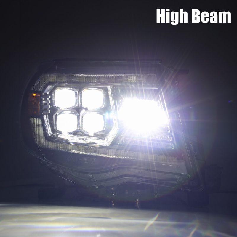 AlphaRex 05-11 Toyota Tacoma NOVA LED Projector Headlights Plank Style Black w/Activation Light/DRL-tuningsupply.com