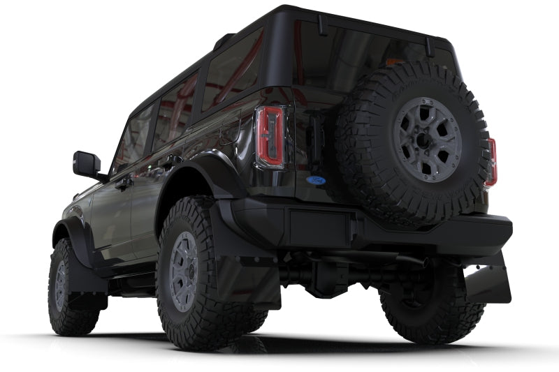 

Rally Armor MF85-RB-ST-MBK - RALMF85-RB-ST-MBK - Rally Armor 21-25 Ford Bronco (Steel Bmpr + RB - NO Rptr/Sprt) Blk Mud Flap w/Met. Blk Logo - Shipped in Europe - Tuningsupply.com
