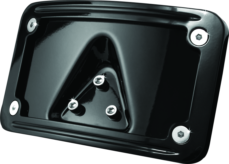 Kuryakyn Curved Laydown License Plate Frame Gloss Black-tuningsupply.com