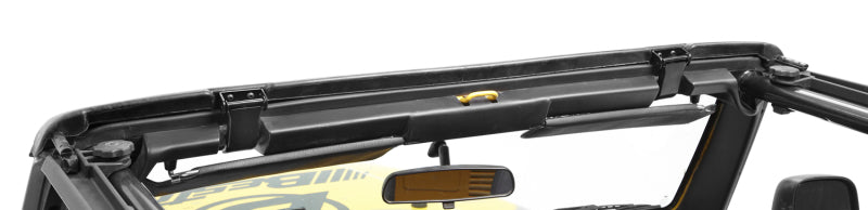 

Bestop 55014-01 - BES55014-01 - Bestop 97-06 Jeep Wrangler TJ Windshield Header Assembly (Factory Style Replacement) - Shipped in Europe - Tuningsupply.com
