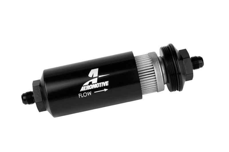 

Aeromotive 12348 - AER12348 - Aeromotive In-Line Filter - (AN-6 Male) 40 Micron Stainless Mesh Element Bright Dip Black Finish - Shipped in Europe - Tuningsupply.com
