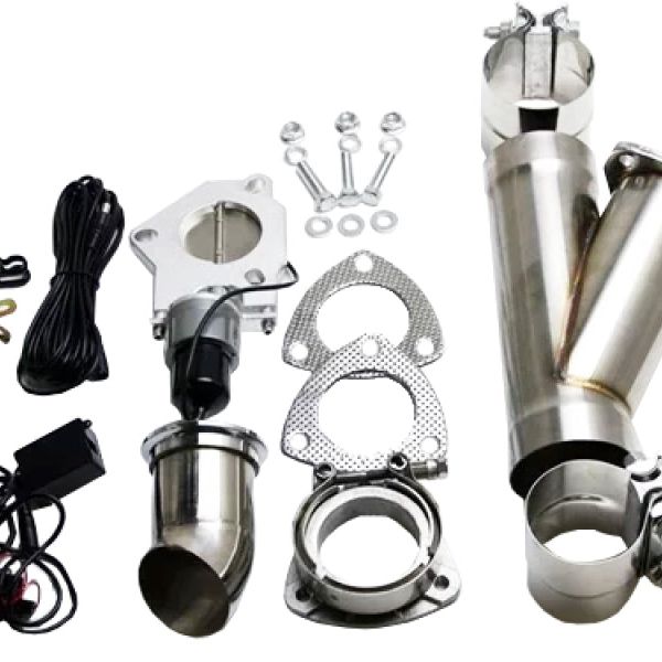 Granatelli 3.5in Stainless Steel Electronic Exhaust Cutout w/Slip Fit/Band Clamp-tuningsupply.com