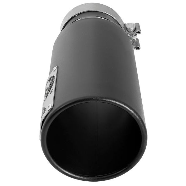 aFe SATURN 4S 4in SS Intercooled Exhaust Tip - Black 4in In x 5in Out x 12in L Bolt-On-tuningsupply.com