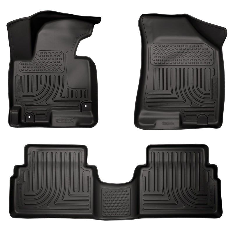 Husky Liners 2014 Kia Sportage w/Retain Hooks WeatherBeater Combo Front & 2nd Row Black Floor Liners-tuningsupply.com