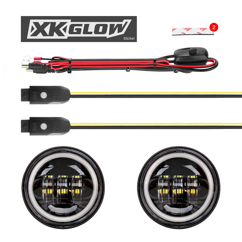 

XKGLOW XK042011-W - XKGXK042011-W - XK Glow 4.5In Chrome RGB LED Harley Running Light XKchrome Bluetooth App Controlled Kit - Shipped in Europe - Tuningsupply.com
