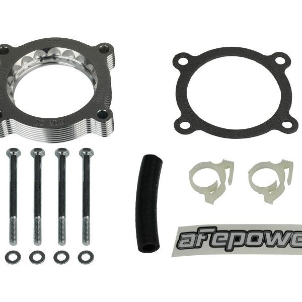 aFe 11-14 Ford Mustang/ 11-14 Ford F-150 V6 3.7L Silver Bullet Throttle Body Spacer - Silver-tuningsupply.com