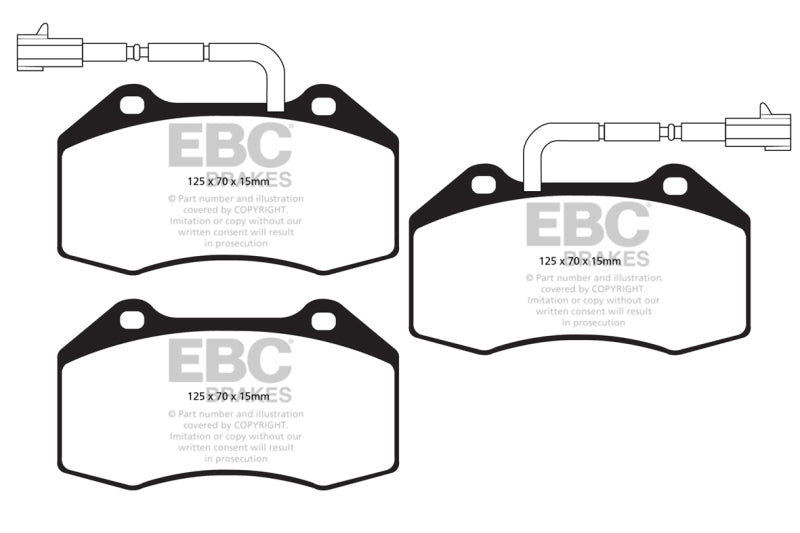 EBC 14+ Alfa Romeo 4C 1.75 Turbo Yellowstuff Front Brake Pads-tuningsupply.com