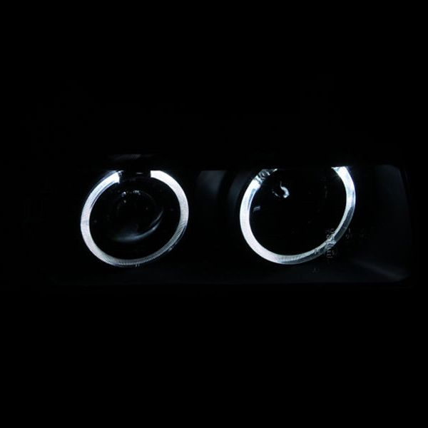 ANZO 1992-1998 BMW 3 Series E36 Projector Headlights w/ Halo Black G2 1 pc-tuningsupply.com