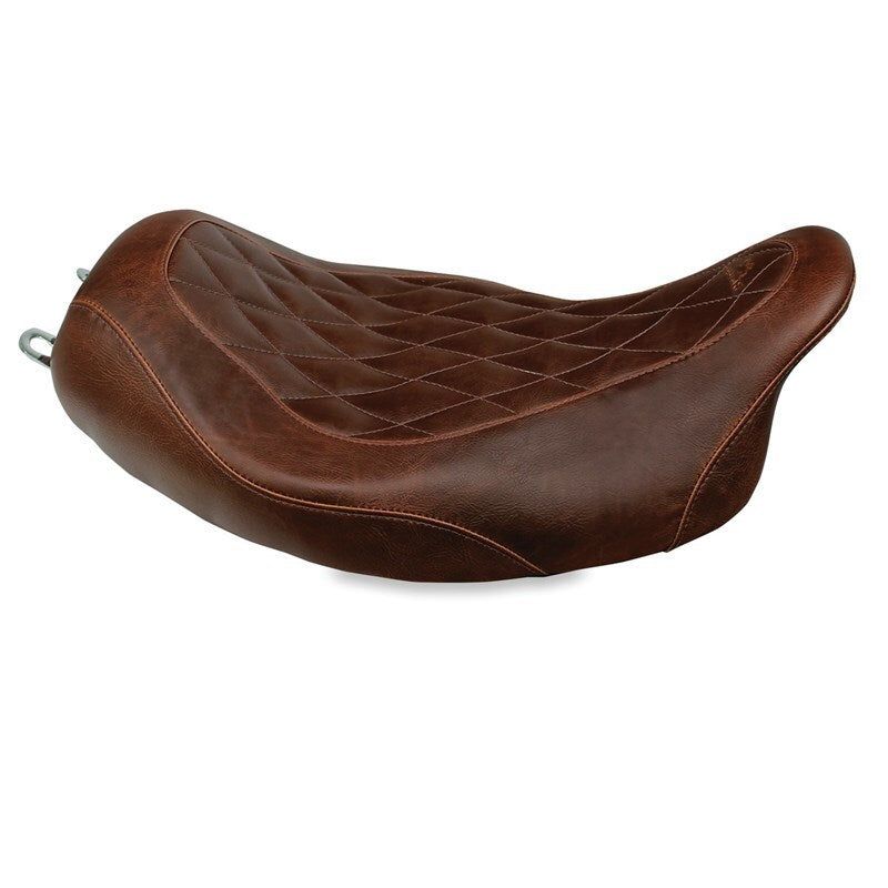 Mustang 97-07 Harley Rd King,06-07 Str Glide,00-05 Eagle Tripper Solo Seat - Brown-tuningsupply.com